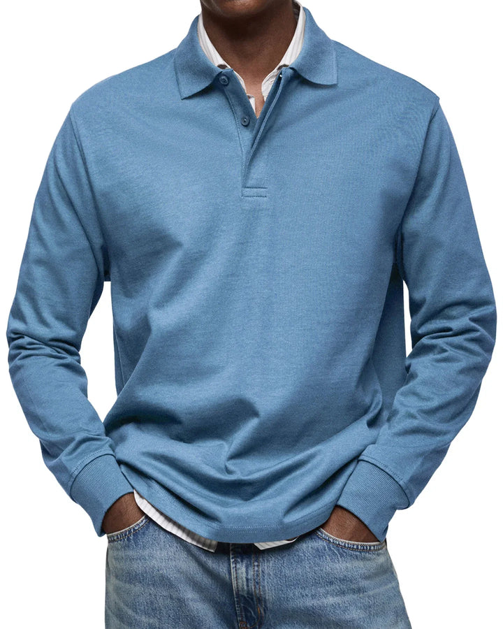 Randy | Long-Sleeve Cotton Polo Shirt