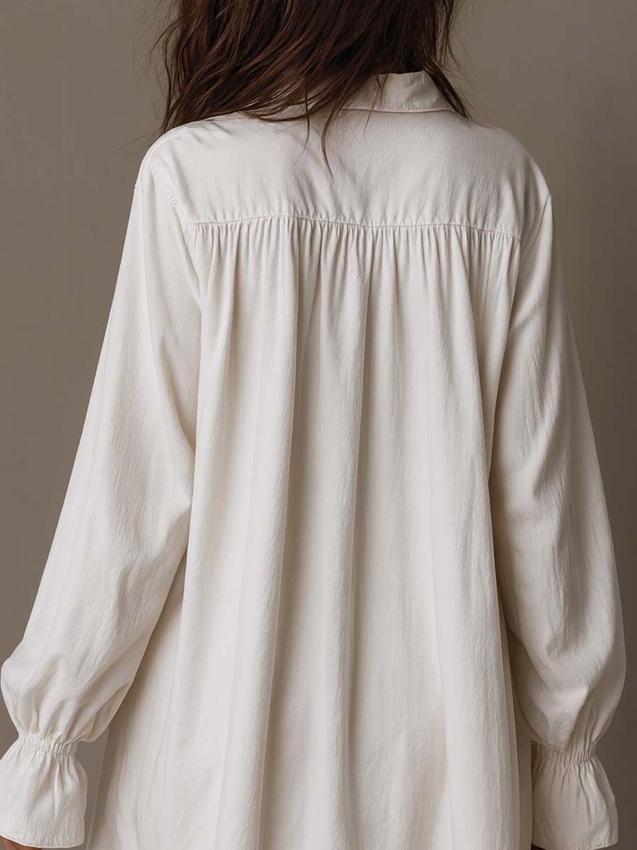 Georgia - Retro-style Lace Irregular Hem Long-sleeved Mini Dress