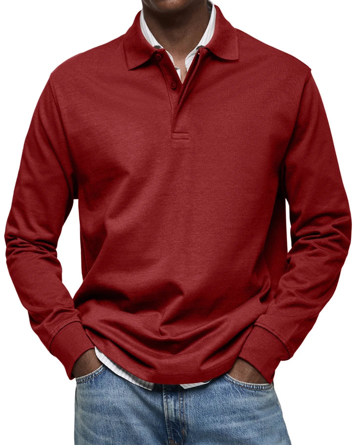 Randy | Long-Sleeve Cotton Polo Shirt