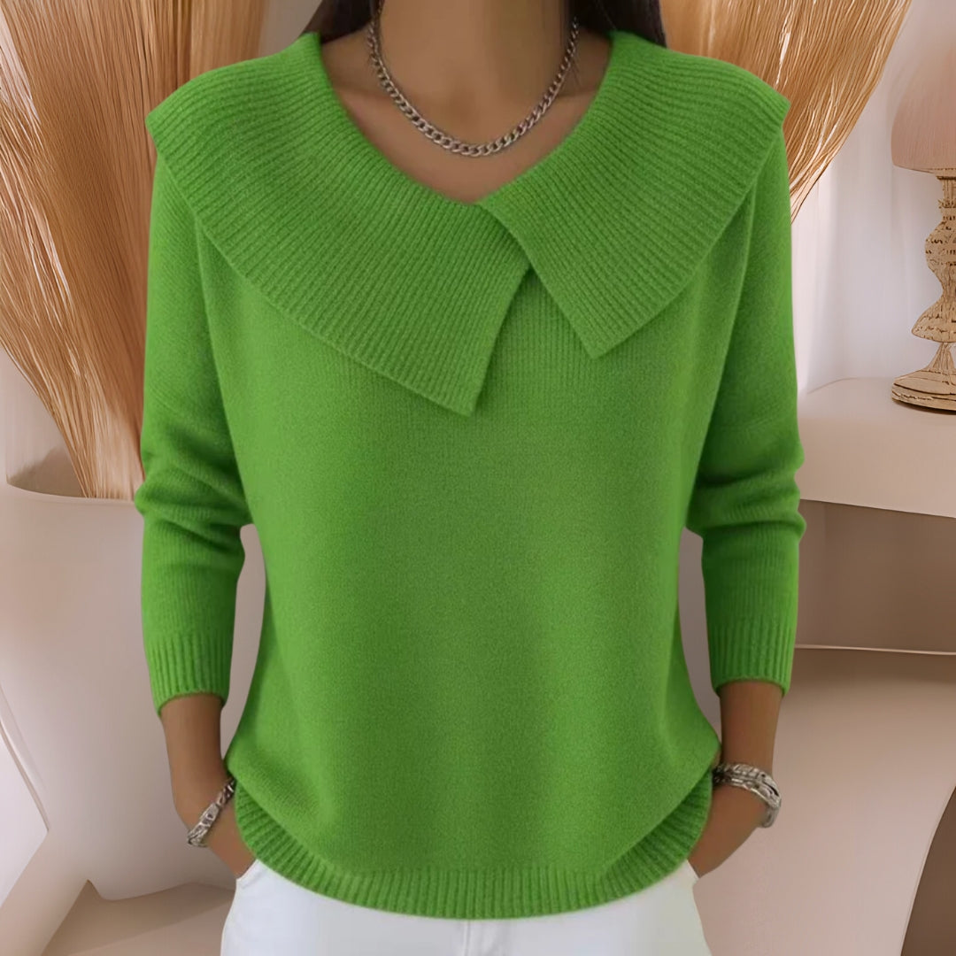 Denise | Knit Sweater with Soft Collar