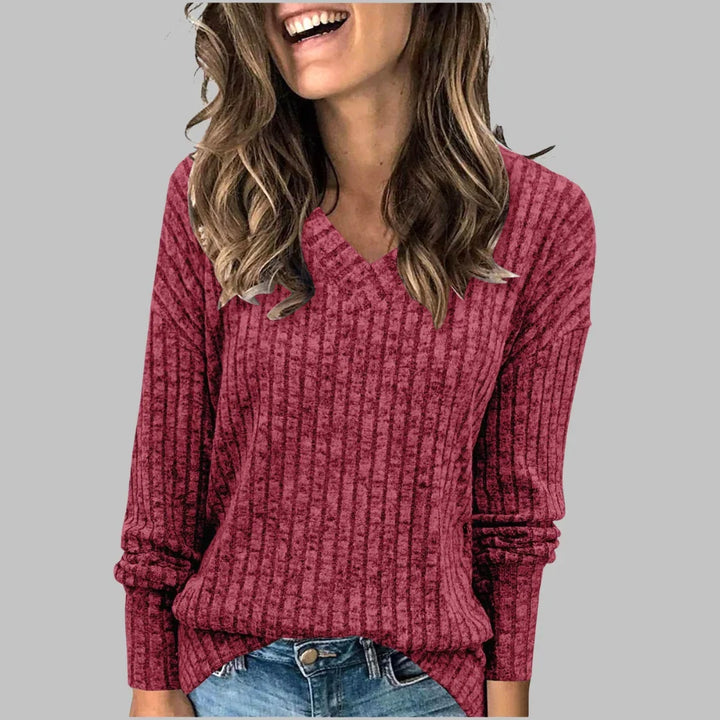Barbara | Everyday Ribbed V-Neck Top
