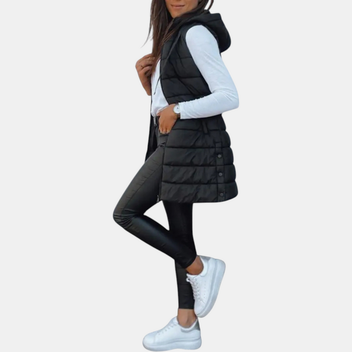 Denise | Longline Hooded Puffer Vest