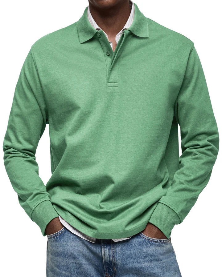 Randy | Long-Sleeve Cotton Polo Shirt