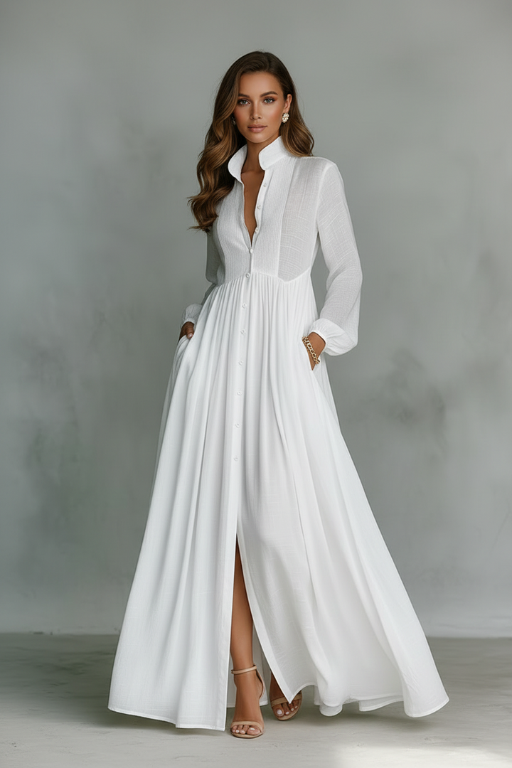 Anna - Elegant White Flowing Dress