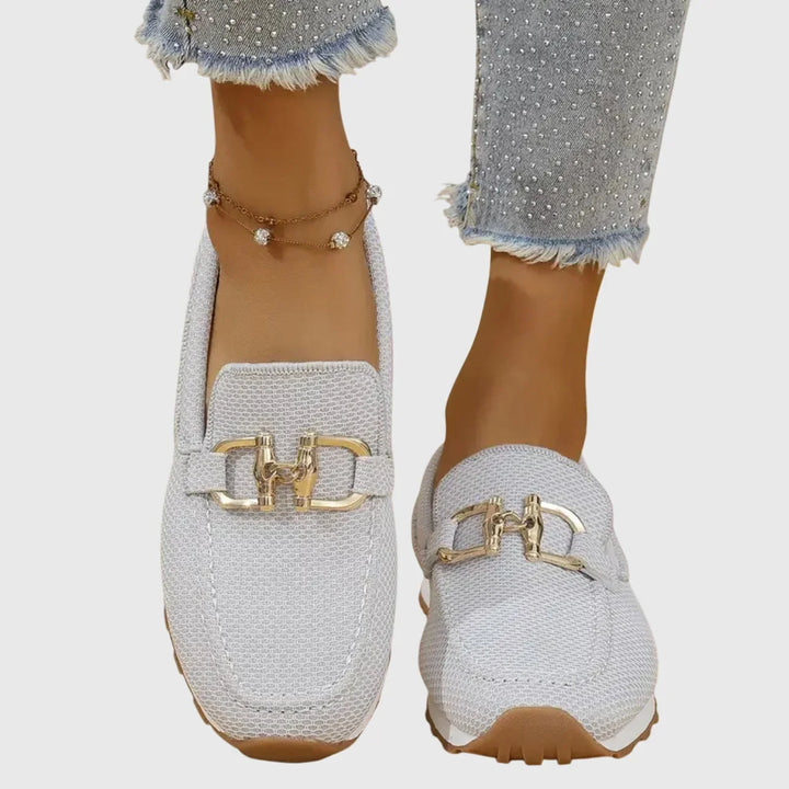 Wendy | Chain-Trim Knit Loafers