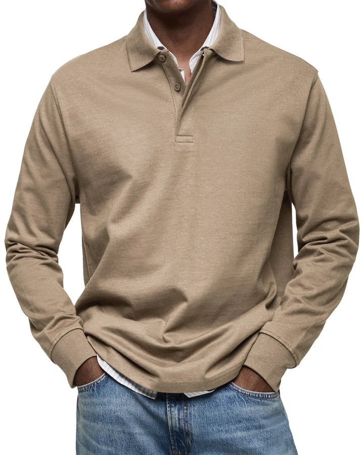 Randy | Long-Sleeve Cotton Polo Shirt