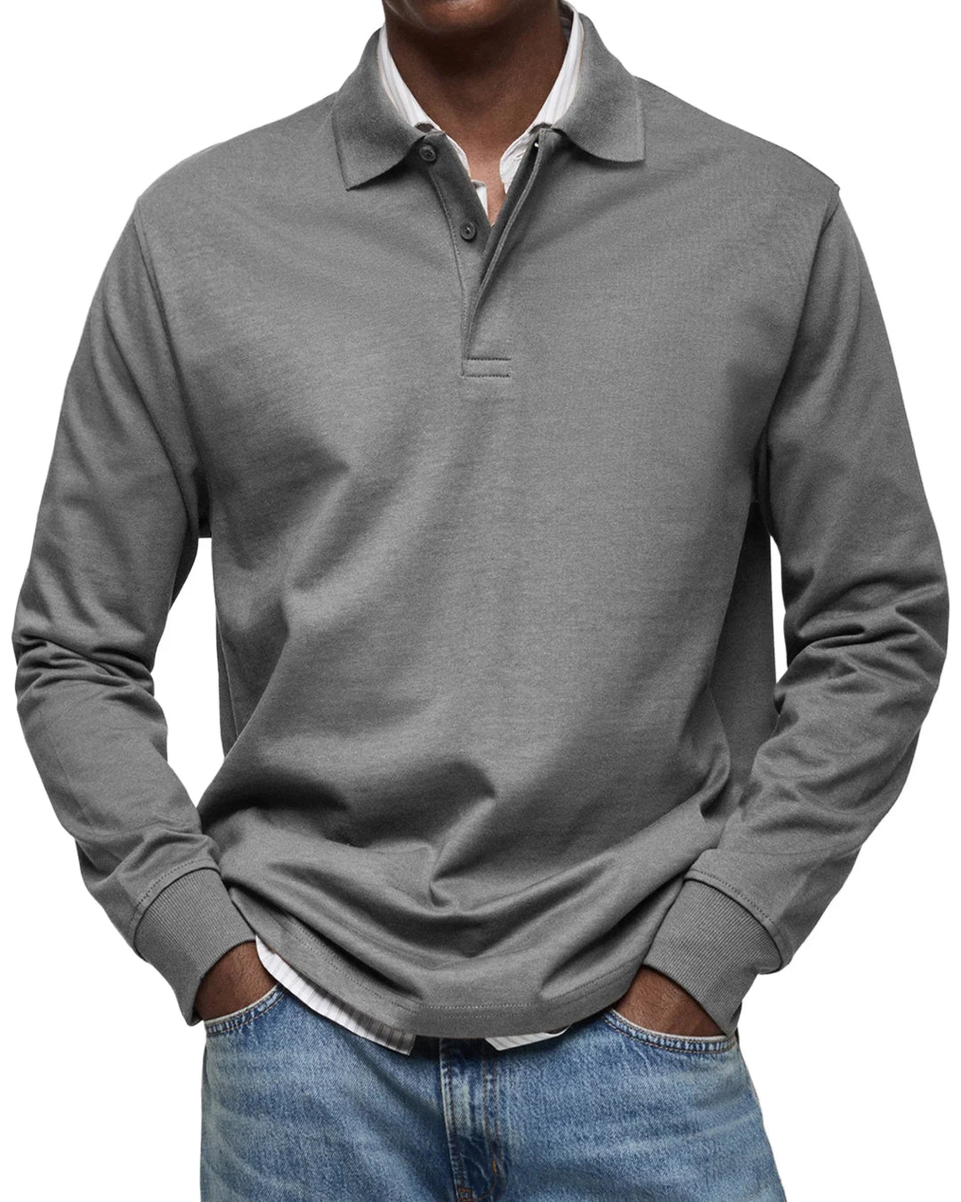 Randy | Long-Sleeve Cotton Polo Shirt