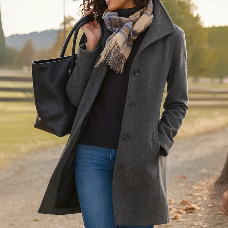 Louise | Classic Coat with Buttons