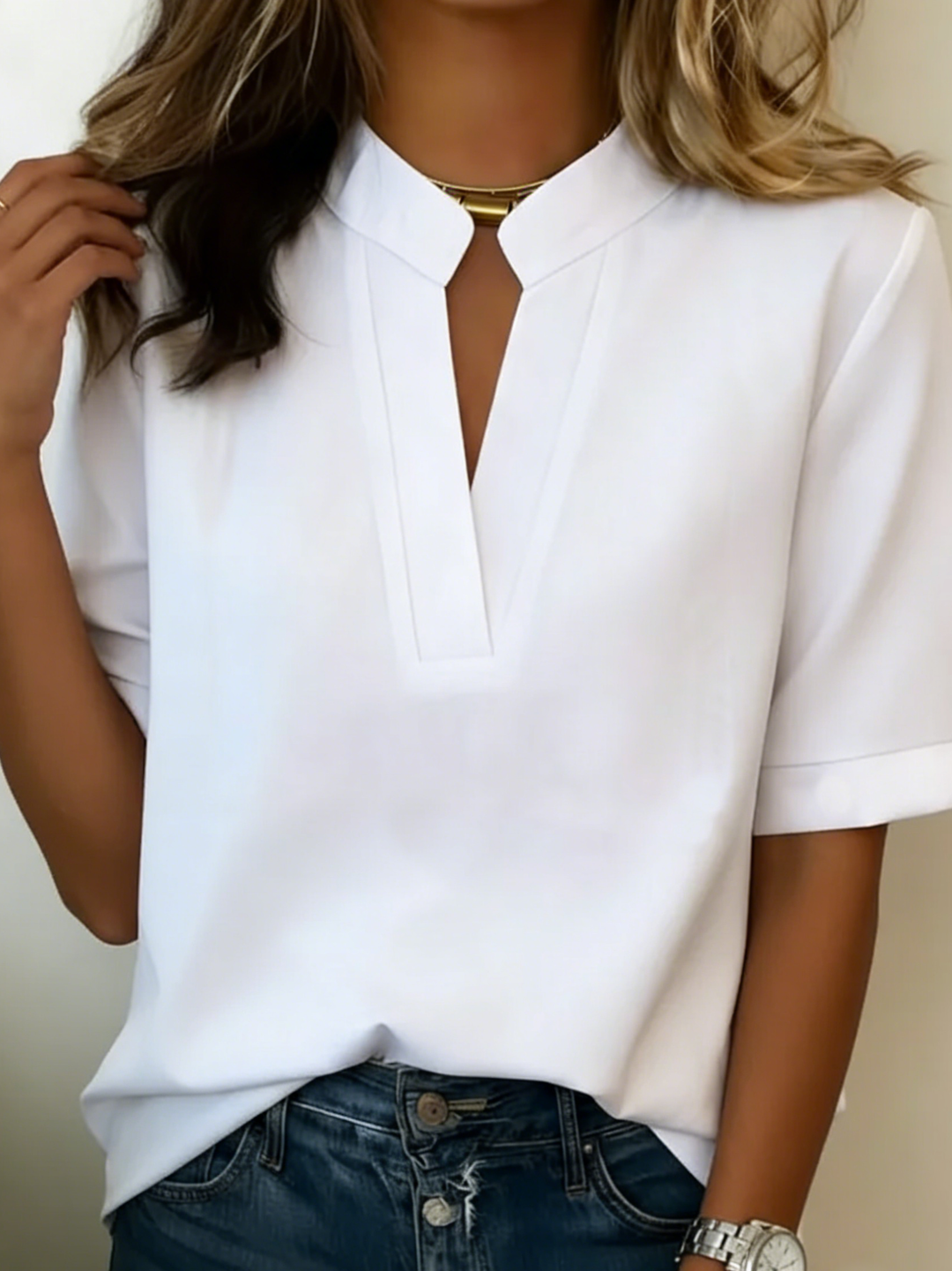 Nancy | Elegant Refined Collar Blouse