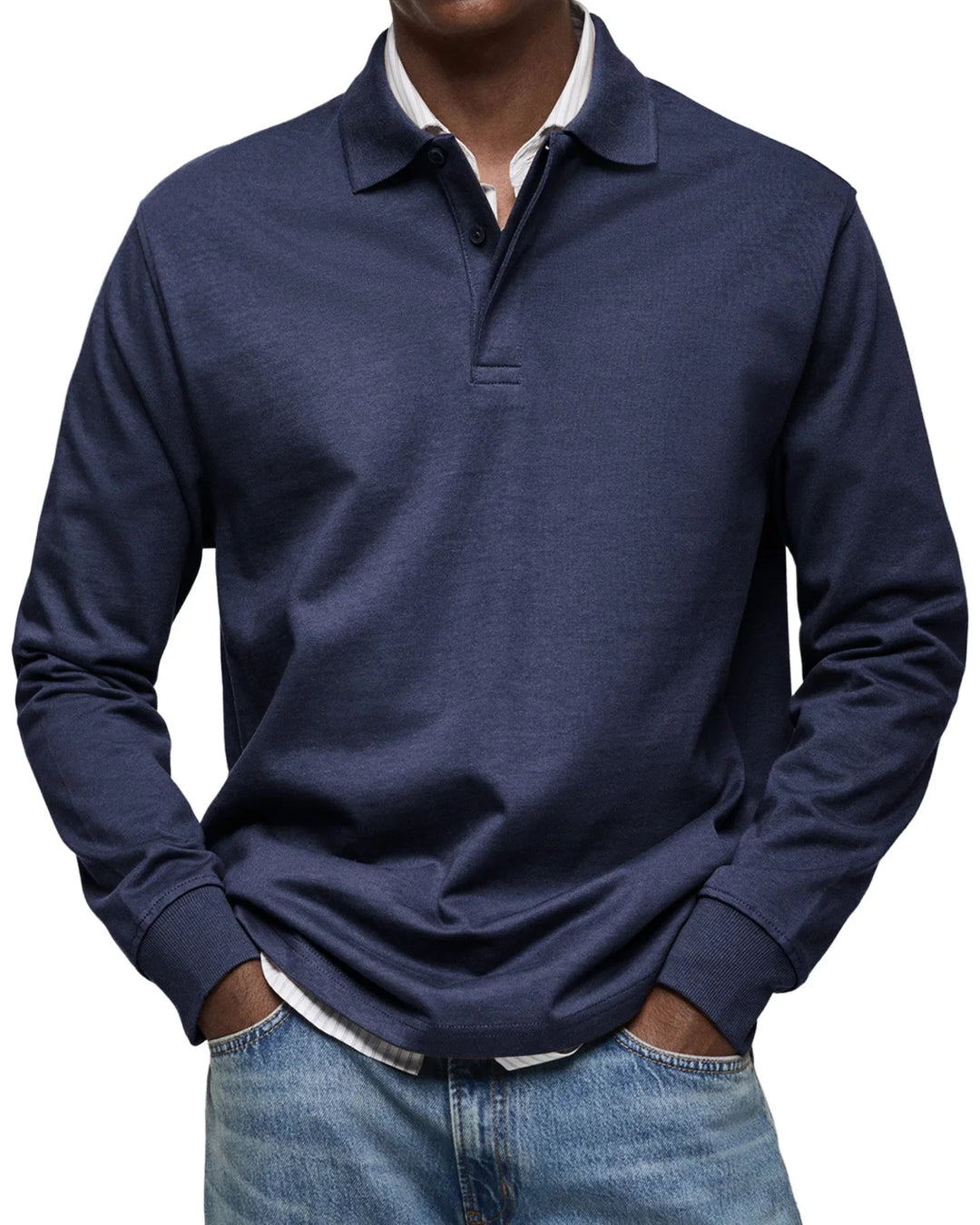 Randy | Long-Sleeve Cotton Polo Shirt