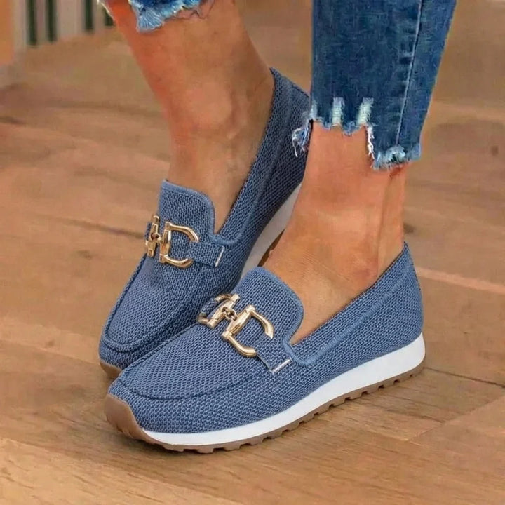 Wendy | Chain-Trim Knit Loafers