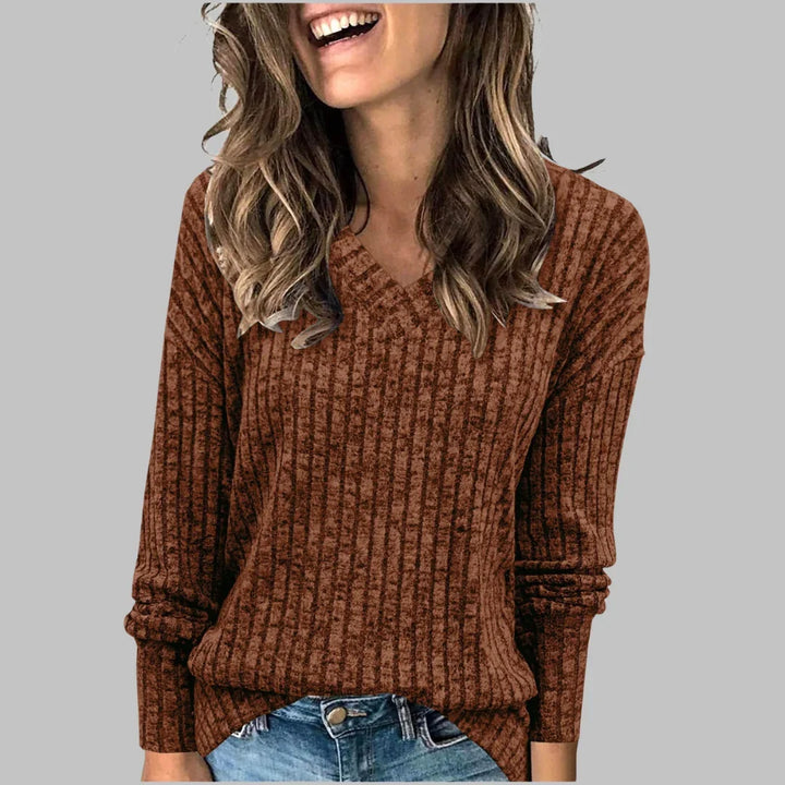 Barbara | Everyday Ribbed V-Neck Top