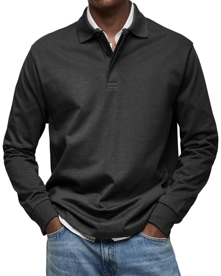Randy | Long-Sleeve Cotton Polo Shirt