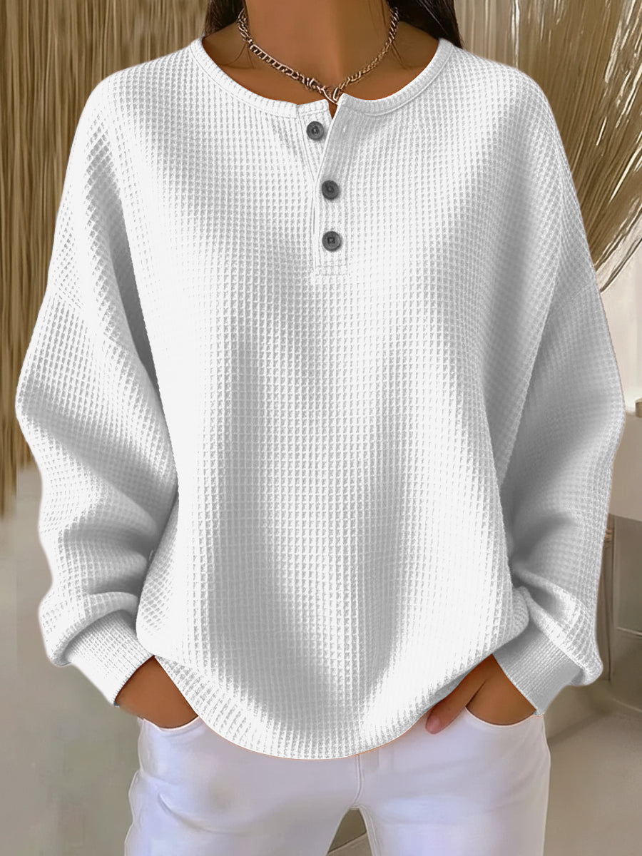 Karen | Cozy Waffle Knit Henley