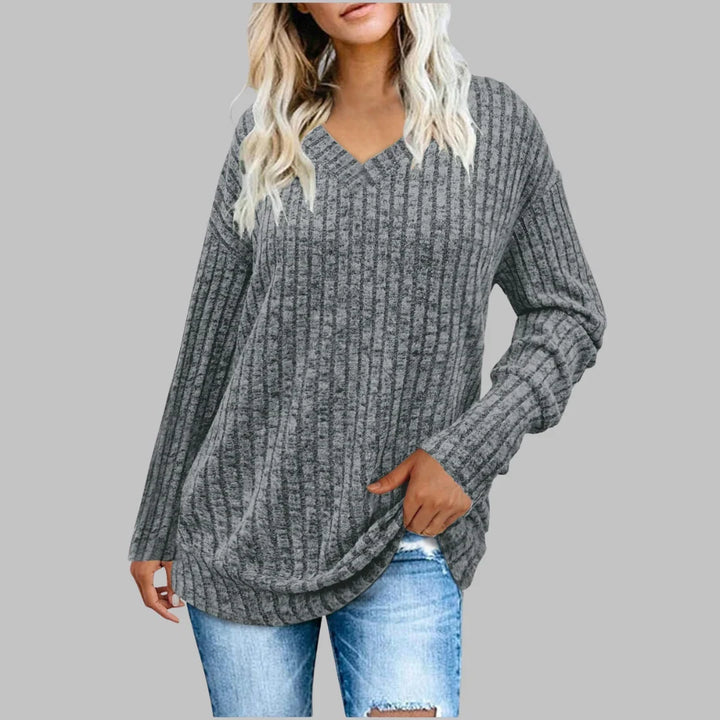Barbara | Everyday Ribbed V-Neck Top