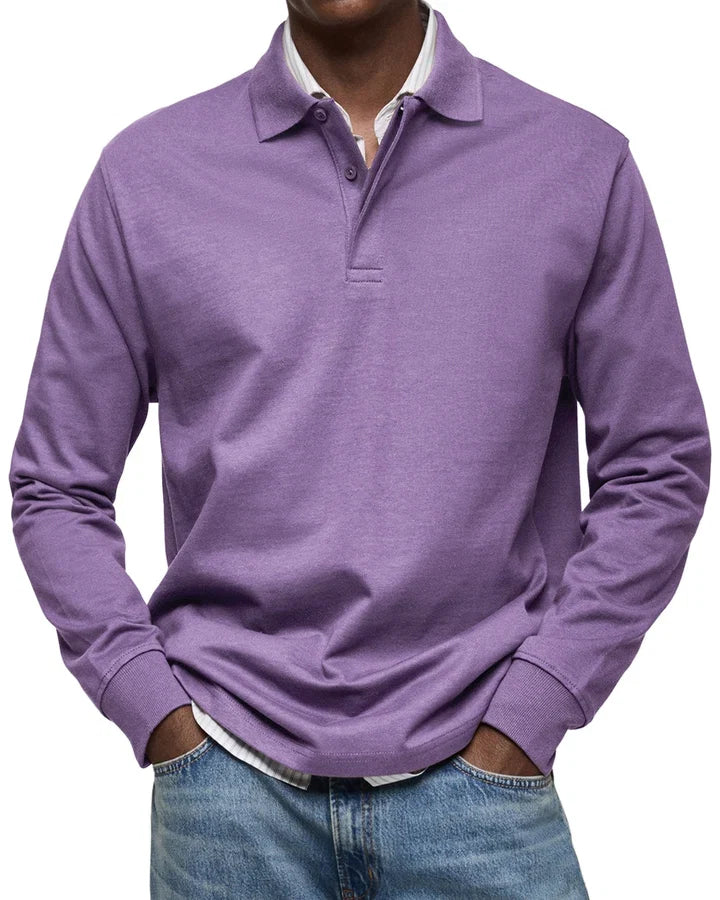 Randy | Long-Sleeve Cotton Polo Shirt