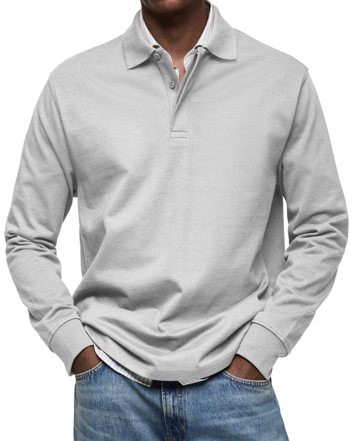 Randy | Long-Sleeve Cotton Polo Shirt