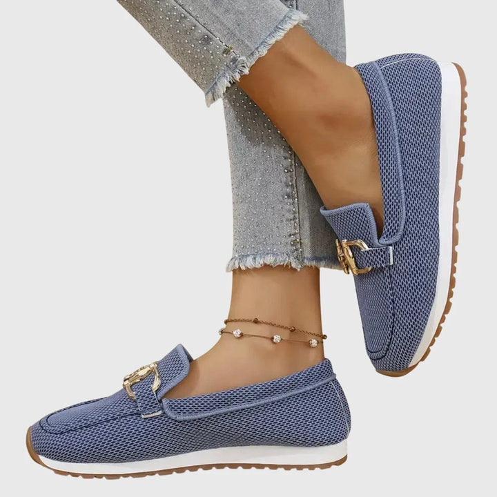Wendy | Chain-Trim Knit Loafers