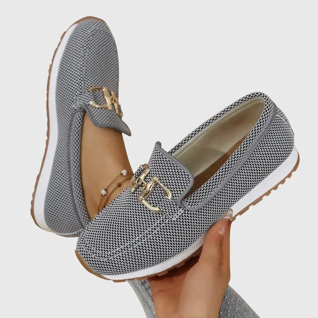Wendy | Chain-Trim Knit Loafers