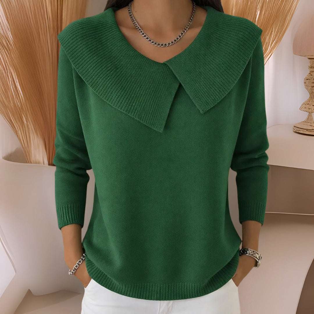 Denise | Knit Sweater with Soft Collar