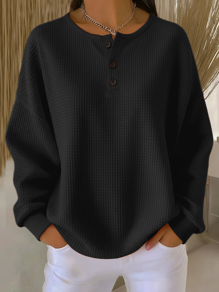 Karen | Cozy Waffle Knit Henley