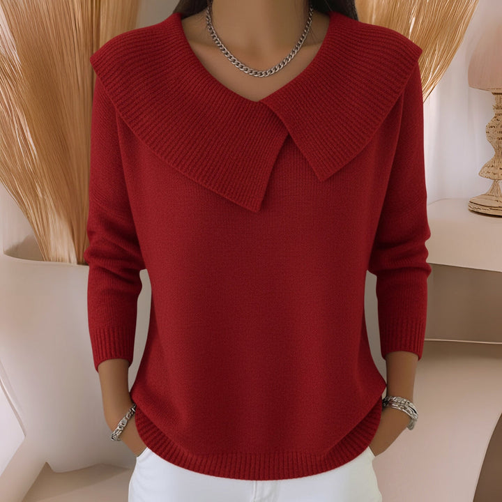 Denise | Knit Sweater with Soft Collar