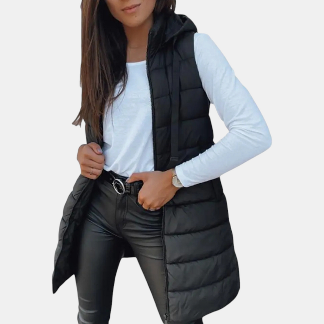Denise | Longline Hooded Puffer Vest