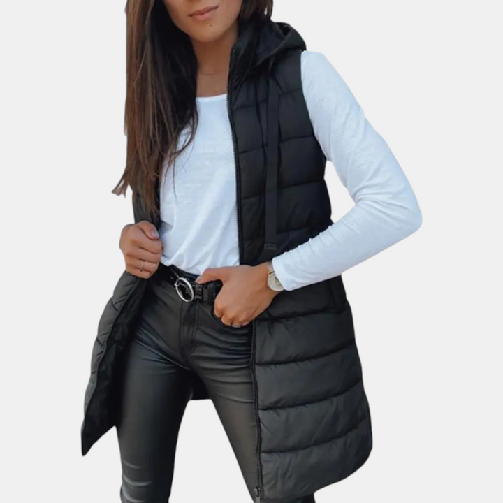 Denise | Longline Hooded Puffer Vest