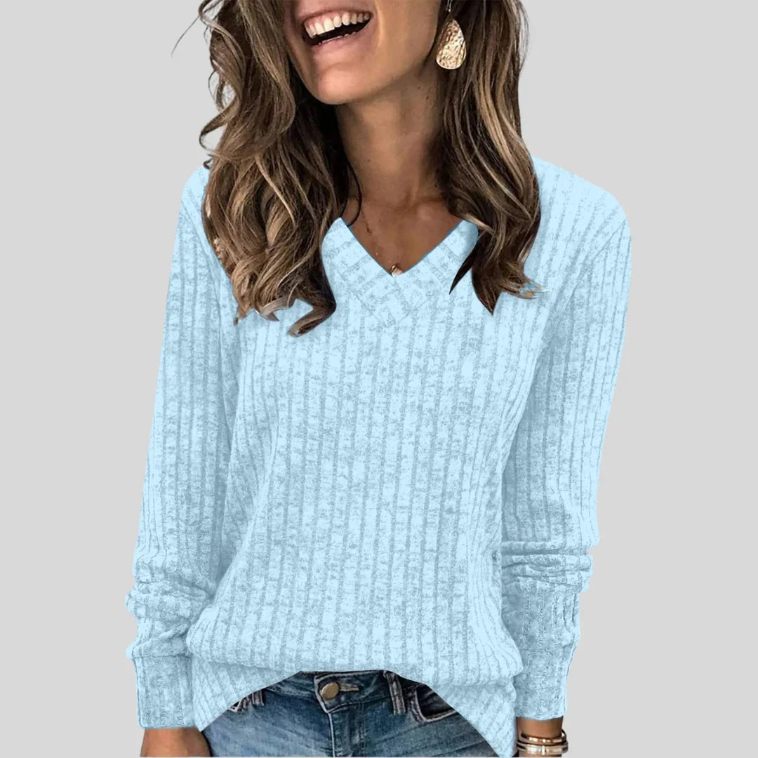 Barbara | Everyday Ribbed V-Neck Top