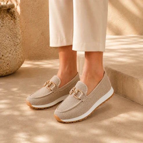 Wendy | Chain-Trim Knit Loafers
