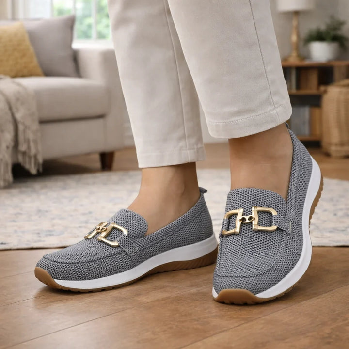 Wendy | Chain-Trim Knit Loafers