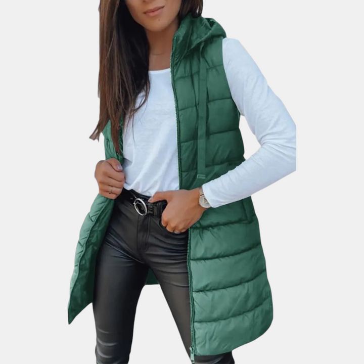 Denise | Longline Hooded Puffer Vest