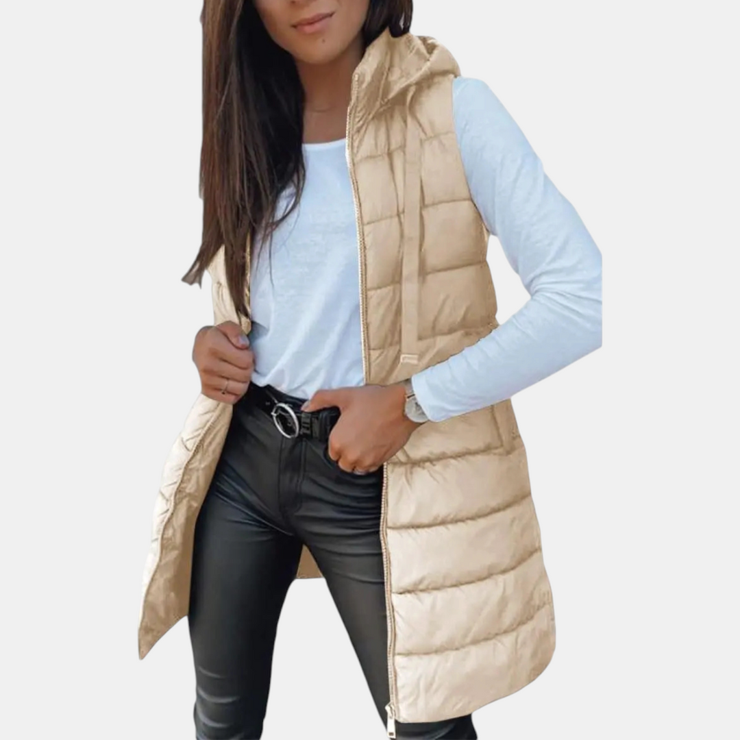 Denise | Longline Hooded Puffer Vest