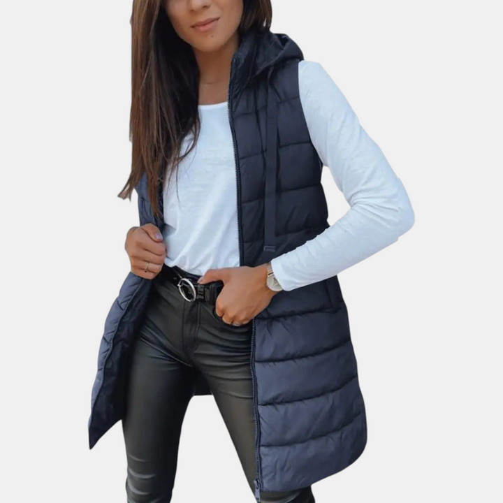 Denise | Longline Hooded Puffer Vest