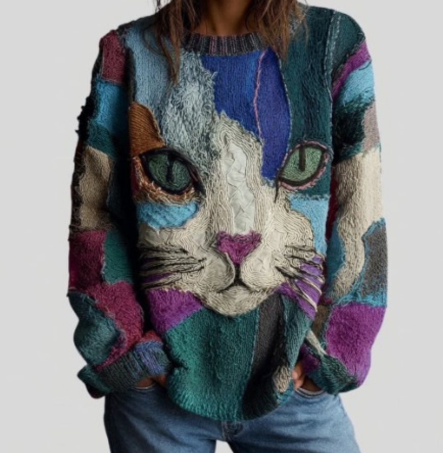 Sandra | Artistic Cat Statement Top