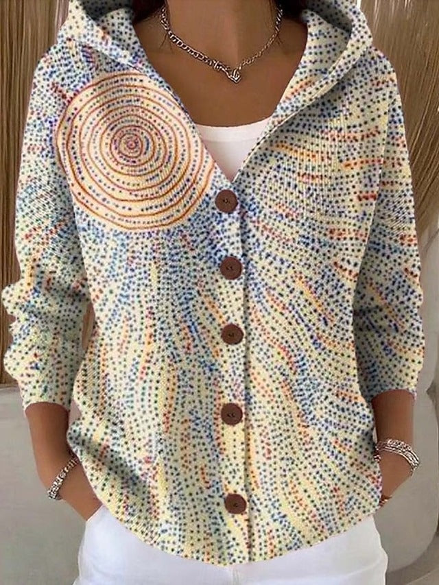 Roberta | Elegant Button Hooded Sweater