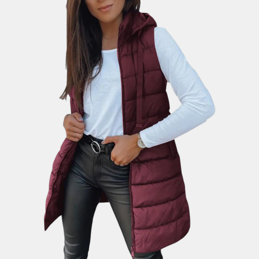 Denise | Longline Hooded Puffer Vest