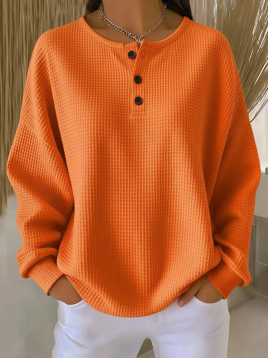Karen | Cozy Waffle Knit Henley