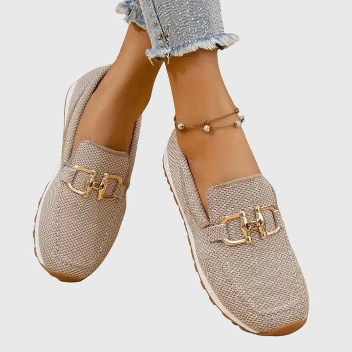 Wendy | Chain-Trim Knit Loafers