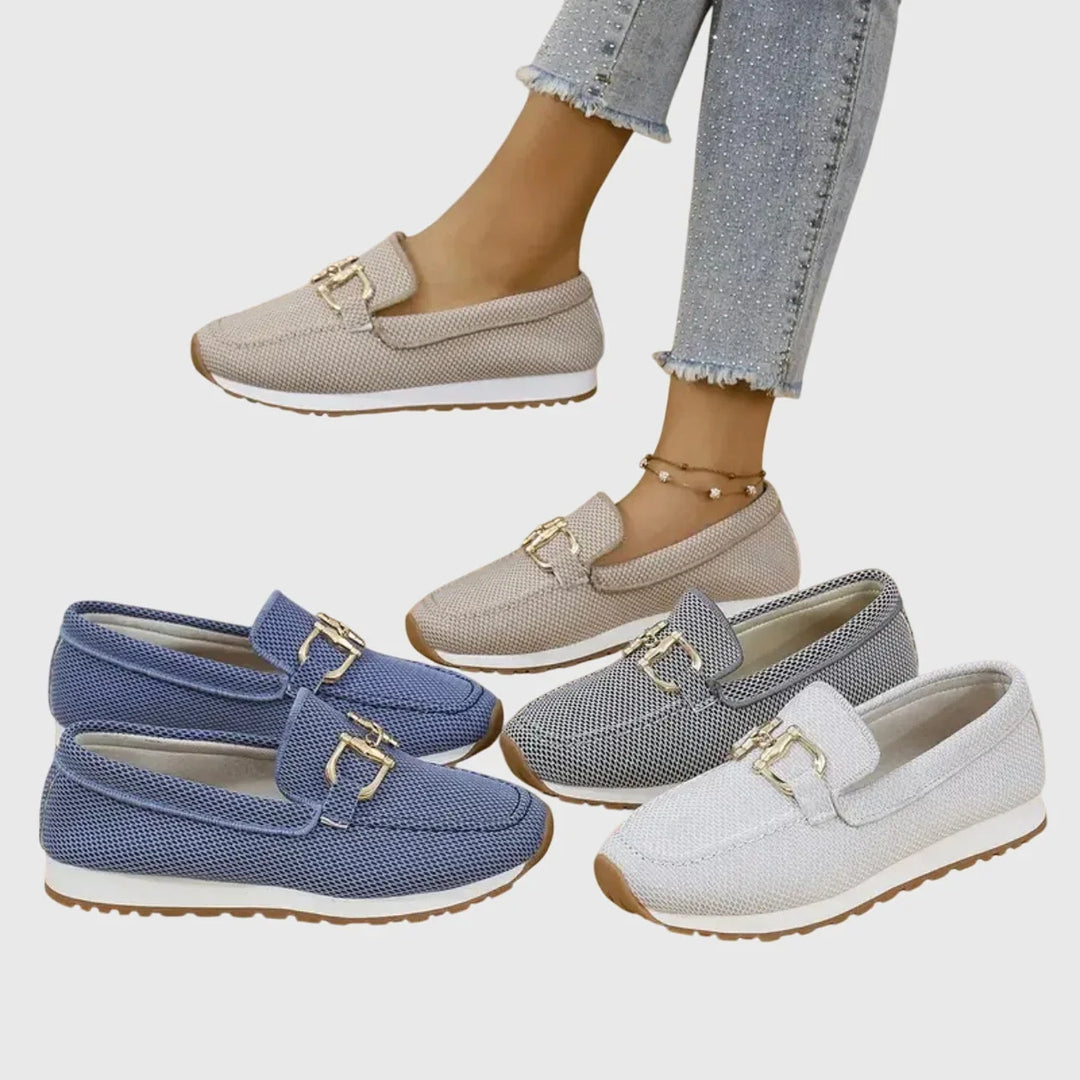 Wendy | Chain-Trim Knit Loafers