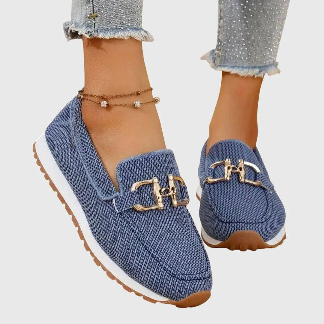 Wendy | Chain-Trim Knit Loafers
