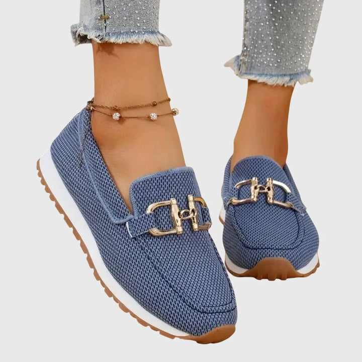 Wendy | Chain-Trim Knit Loafers