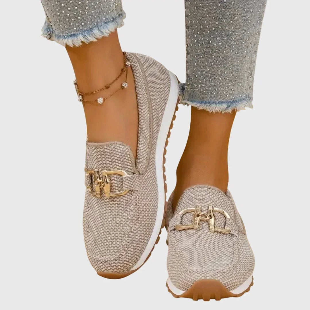 Wendy | Chain-Trim Knit Loafers