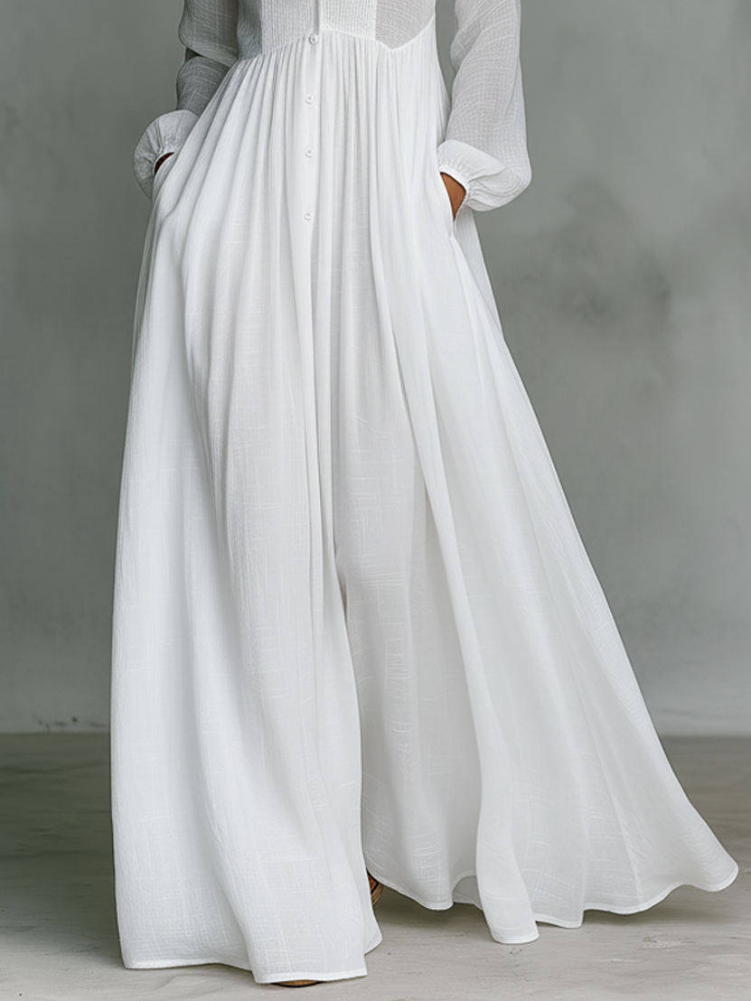 Anna - Elegant White Flowing Dress