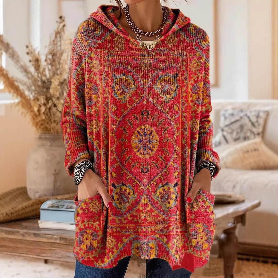 Linda | Retro Print Hooded Tunic