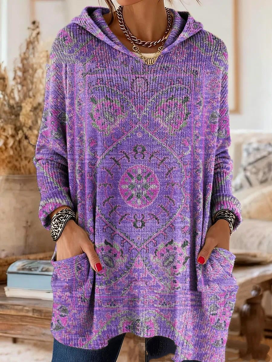 Linda | Retro Print Hooded Tunic