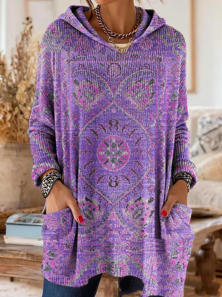 Linda | Retro Print Hooded Tunic