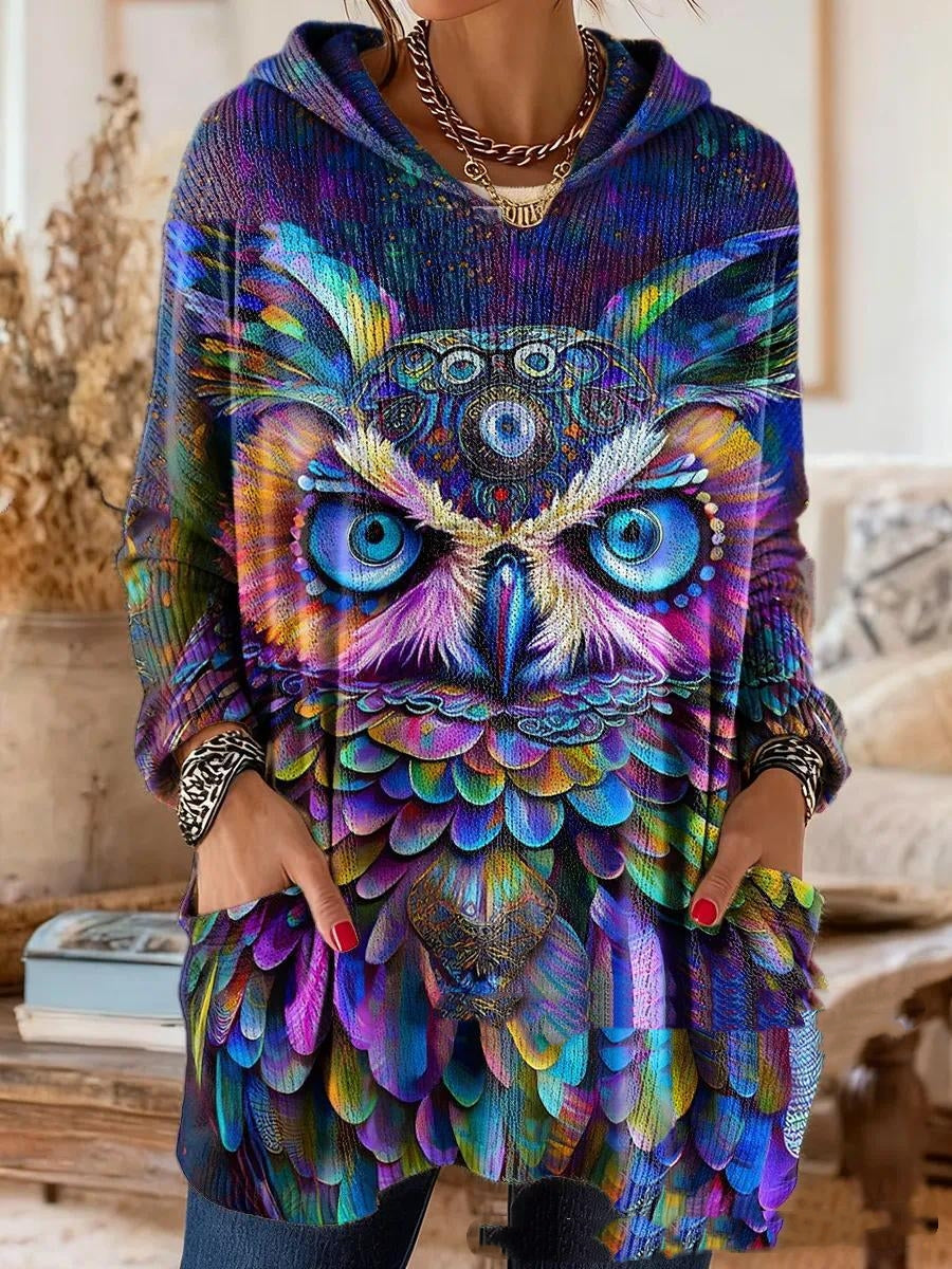 Linda | Retro Print Hooded Tunic