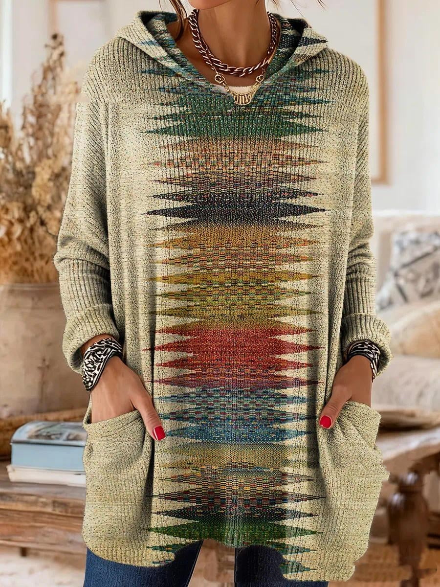 Linda | Retro Print Hooded Tunic