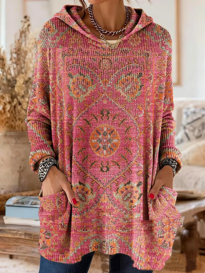 Linda | Retro Print Hooded Tunic